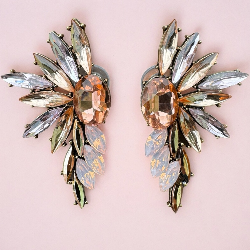 Zara Peacock Earrings in Blush